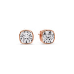 Load image into Gallery viewer, Bezel Set Cushion Diamond Stud Earrings