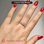 Load image into Gallery viewer, 2Ct.PrincessCutLabDiamondClassicEternityWeddingBandIn14KWhiteGold-FD10247PR_2.0MM