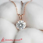 Load image into Gallery viewer, 2_Carat_Round_Cut_Diamond_4_Prong_Solitaire_Pendant_Rose_Gold_FDPD8469RO-Fancy1.jpg?v=1765777908