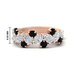 Load image into Gallery viewer, 3-carat-alternative-pear-and-round-black-diamond-wedding-band-ring-in-rose-gold-FD9174BGBLACK-3.00CT-NL-RG-HW