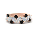 Load image into Gallery viewer, 3-carat-alternative-pear-and-round-black-diamond-wedding-band-ring-in-rose-gold-FD9174BGBLACK-3.00CT-NL-RG