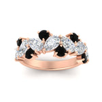 Load image into Gallery viewer, 3-carat-alternative-pear-and-round-black-diamond-wedding-band-ring-in-rose-gold-FD9174BGBLACKANGLE5-3.00CT-NL-RG