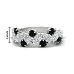 Load image into Gallery viewer, 3-carat-alternative-pear-and-round-black-diamond-wedding-band-ring-in-white-gold-FD9174BGBLACK-3.00CT-NL-WG-HW