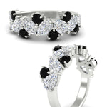 Load image into Gallery viewer, 3-carat-alternative-pear-and-round-black-diamond-wedding-band-ring-in-white-gold-FD9174BGBLACKANGLE3-3.00CT-NL-WG