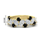 Load image into Gallery viewer, 3-carat-alternative-pear-and-round-black-diamond-wedding-band-ring-in-yellow-gold-FD9174BGBLACK-3.00CT-NL-YG-HW