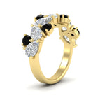 Load image into Gallery viewer, 3-carat-alternative-pear-and-round-black-diamond-wedding-band-ring-in-yellow-gold-FD9174BGBLACKANGLE2-3.00CT-NL-YG