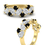 Load image into Gallery viewer, 3-carat-alternative-pear-and-round-black-diamond-wedding-band-ring-in-yellow-gold-FD9174BGBLACKANGLE3-3.00CT-NL-YG