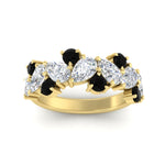 Load image into Gallery viewer, 3-carat-alternative-pear-and-round-black-diamond-wedding-band-ring-in-yellow-gold-FD9174BGBLACKANGLE5-3.00CT-NL-YG