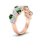 Load image into Gallery viewer, 3-carat-alternative-pear-and-round-emerald-wedding-band-ring-in-rose-gold-FD9174BGEMGRANGLE2-3.00CT-NL-RG