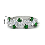 Load image into Gallery viewer, 3-carat-alternative-pear-and-round-emerald-wedding-band-ring-in-white-gold-FD9174BGEMGR-3.00CT-NL-WG-HW