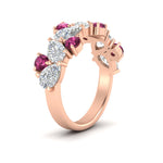 Load image into Gallery viewer, 3-carat-alternative-pear-and-round-pink-sapphire-wedding-band-ring-in-rose-gold-FD9174BGSADRPIANGLE2-3.00CT-NL-RG