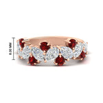Load image into Gallery viewer, 3-carat-alternative-pear-and-round-ruby-wedding-band-ring-in-rose-gold-FD9174BGRUDR-3.00CT-NL-RG-HW