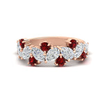 Load image into Gallery viewer, 3-carat-alternative-pear-and-round-ruby-wedding-band-ring-in-rose-gold-FD9174BGRUDR-3.00CT-NL-RG
