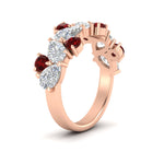 Load image into Gallery viewer, 3-carat-alternative-pear-and-round-ruby-wedding-band-ring-in-rose-gold-FD9174BGRUDRANGLE2-3.00CT-NL-RG