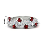 Load image into Gallery viewer, 3-carat-alternative-pear-and-round-ruby-wedding-band-ring-in-white-gold-FD9174BGRUDR-3.00CT-NL-WG-HW