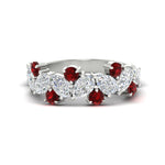 Load image into Gallery viewer, 3-carat-alternative-pear-and-round-ruby-wedding-band-ring-in-white-gold-FD9174BGRUDR-3.00CT-NL-WG