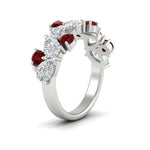 Load image into Gallery viewer, 3-carat-alternative-pear-and-round-ruby-wedding-band-ring-in-white-gold-FD9174BGRUDRANGLE2-3.00CT-NL-WG