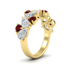 Load image into Gallery viewer, 3-carat-alternative-pear-and-round-ruby-wedding-band-ring-in-yellow-gold-FD9174BGRUDRANGLE2-3.00CT-NL-YG
