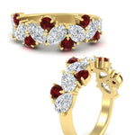 Load image into Gallery viewer, 3-carat-alternative-pear-and-round-ruby-wedding-band-ring-in-yellow-gold-FD9174BGRUDRANGLE3-3.00CT-NL-YG
