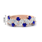 Load image into Gallery viewer, 3-carat-alternative-pear-and-round-sapphire-wedding-band-ring-in-rose-gold-FD9174BGSABL-3.00CT-NL-RG-HW