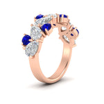 Load image into Gallery viewer, 3-carat-alternative-pear-and-round-sapphire-wedding-band-ring-in-rose-gold-FD9174BGSABLANGLE2-3.00CT-NL-RG