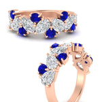 Load image into Gallery viewer, 3-carat-alternative-pear-and-round-sapphire-wedding-band-ring-in-rose-gold-FD9174BGSABLANGLE3-3.00CT-NL-RG
