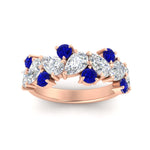 Load image into Gallery viewer, 3-carat-alternative-pear-and-round-sapphire-wedding-band-ring-in-rose-gold-FD9174BGSABLANGLE5-3.00CT-NL-RG