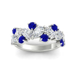 Load image into Gallery viewer, 3-carat-alternative-pear-and-round-sapphire-wedding-band-ring-in-white-gold-FD9174BGSABLANGLE5-3.00CT-NL-WG