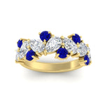 Load image into Gallery viewer, 3-carat-alternative-pear-and-round-sapphire-wedding-band-ring-in-yellow-gold-FD9174BGSABLANGLE5-3.00CT-NL-YG