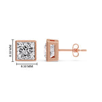 Load image into Gallery viewer, Stylish Princess Bezel Diamond Studs
