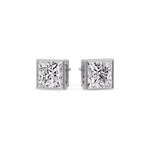 Load image into Gallery viewer, Stylish Princess Bezel Diamond Studs