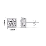 Load image into Gallery viewer, Stylish Princess Bezel Diamond Studs