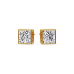 Load image into Gallery viewer, Stylish Princess Bezel Diamond Studs