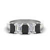 Load image into Gallery viewer, 3-carat-emerald-cut-5-stone-black-diamond-wedding-band-in-white-gold-fdwb8008emblacksleep-3.00ct-nl-wg