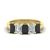 Load image into Gallery viewer, 3-carat-emerald-cut-5-stone-black-diamond-wedding-band-in-yellow-gold-fdwb8008emblacksleep-3.00ct-nl-yg