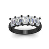 Load image into Gallery viewer, 3-carat-emerald-cut-5-stone-diamond-wedding-band-in-black-gold-fdwb8008emangle5-3.00ct-nl-bg