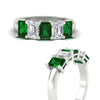 Load image into Gallery viewer, 3-carat-emerald-cut-5-stone-emerald-wedding-band-in-white-gold-fdwb8008emgemgrangle3-3.00ct-nl-wg