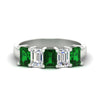 Load image into Gallery viewer, 3-carat-emerald-cut-5-stone-emerald-wedding-band-in-white-gold-fdwb8008emgemgrsleep-3.00ct-nl-wg