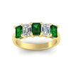 Load image into Gallery viewer, 3-carat-emerald-cut-5-stone-emerald-wedding-band-in-yellow-gold-fdwb8008emgemgrangle5-3.00ct-nl-yg