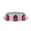 Load image into Gallery viewer, 3-carat-emerald-cut-5-stone-pink-sapphire-wedding-band-in-white-gold-fdwb8008emgsadrpisleep-3.00ct-nl-wg
