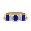 Load image into Gallery viewer, 3-carat-emerald-cut-5-stone-sapphire-wedding-band-in-yellow-gold-fdwb8008emgsablsleep-3.00ct-nl-yg