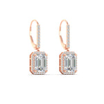 Load image into Gallery viewer, 3-carat-emerald-diamond-halo-classic-lever-back-earrings-in-rose-gold-FD-EAR11235EMANGLE1-3.00CT-NL-RG.jpg