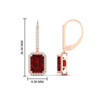 Load image into Gallery viewer, 3-carat-emerald-ruby-halo-classic-lever-back-diamond-earrings-in-rose-gold-FD-EAR11235EMGRUDRANGLE1-3.00CT-NL-RG.jpg