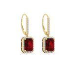 Load image into Gallery viewer, 3-carat-emerald-ruby-halo-classic-lever-back-diamond-earrings-in-yellow-gold-FD-EAR11235EMGRUDRANGLE1-3.00CT-NL-YG.jpg