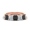 Load image into Gallery viewer, 3-carat-five-stone-princess-black-diamond-wedding-band-in-rose-gold-fdwb8008prblacksleep-3.00ct-nl-rg.jpg