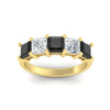 Load image into Gallery viewer, 3-carat-five-stone-princess-black-diamond-wedding-band-in-yellow-gold-fdwb8008prblackangle5-3.00ct-nl-yg.jpg