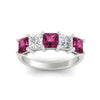Load image into Gallery viewer, 3-carat-five-stone-princess-pink-sapphire-wedding-band-in-white-gold-fdwb8008prgsadrpiangle5-3.00ct-nl-wg.jpg