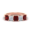 Load image into Gallery viewer, 3-carat-five-stone-princess-ruby-wedding-band-in-rose-gold-fdwb8008prgrudrsleep-3.00ct-nl-rg.jpg