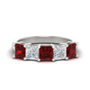 Load image into Gallery viewer, 3-carat-five-stone-princess-ruby-wedding-band-in-white-gold-fdwb8008prgrudrsleep-3.00ct-nl-wg.jpg