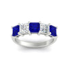 Load image into Gallery viewer, 3-carat-five-stone-princess-sapphire-wedding-band-in-white-gold-fdwb8008prgsablangle5-3.00ct-nl-wg.jpg